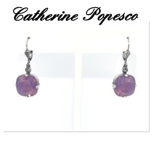 Catherine Popesco Silver Plated Purple Earrings